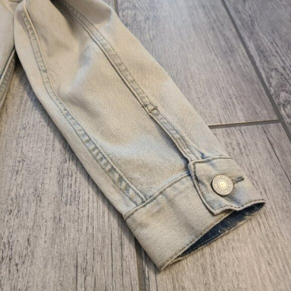 Levi's girls light wash denim jean jacket heavy button down size S 8-10 years - Picture 9 of 9
